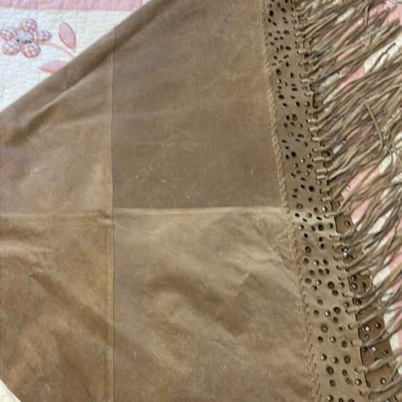 Newport News Leather Fringe and Grommet shawl - Picture 13 of 16